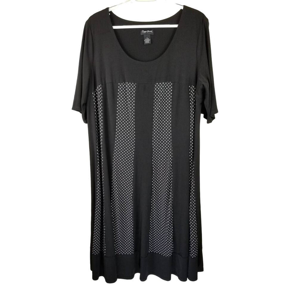 Maggie Barnes Black White Polka Dot Work Business Women's Dress 1X -18/20W
